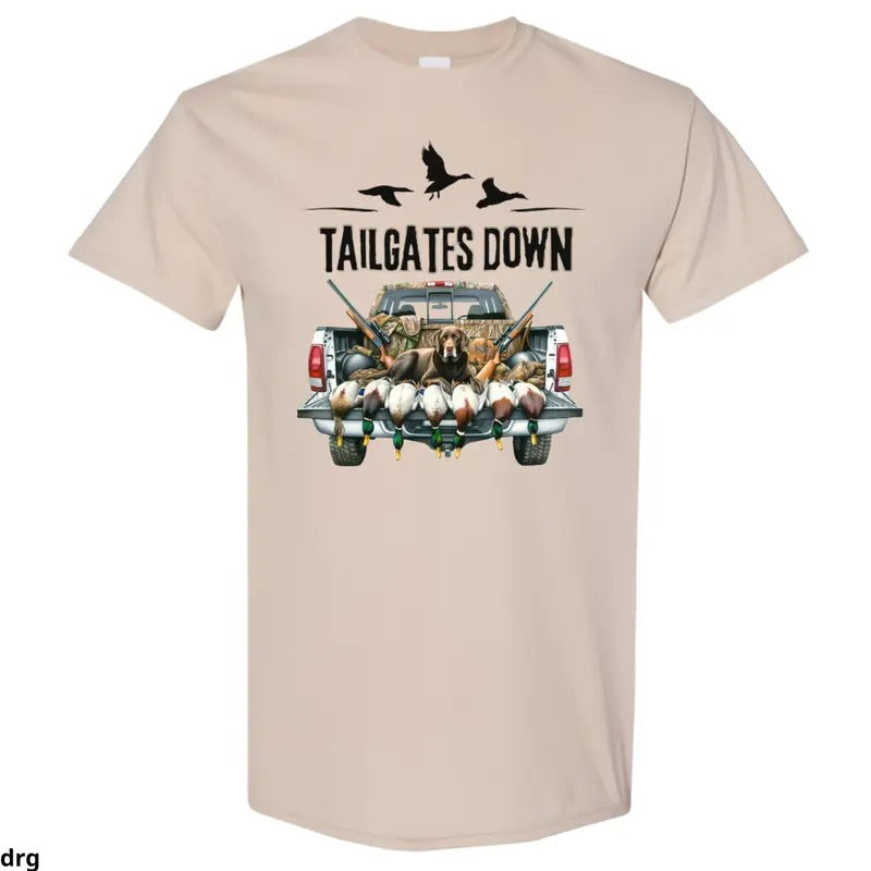 Tailgates Down Hunting Outdoor Duck Hunters Dog - Adult & Kids T-Shirts, Sweatshirts & Hoodies apparel design preview 1