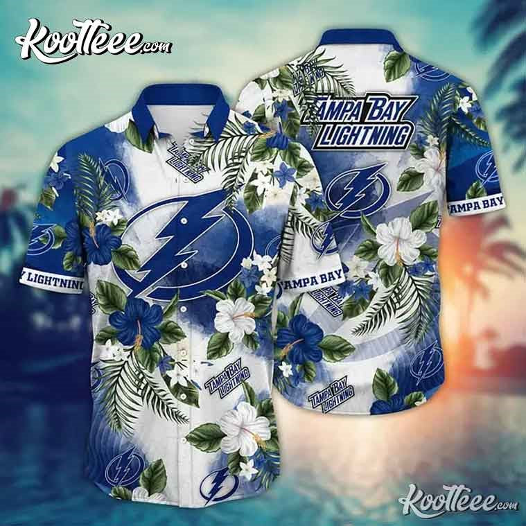 Tampa Bay Lightning NHL Floral Hawaiian - Adult & Kids T-Shirts, Sweatshirts & Hoodies apparel design preview 1