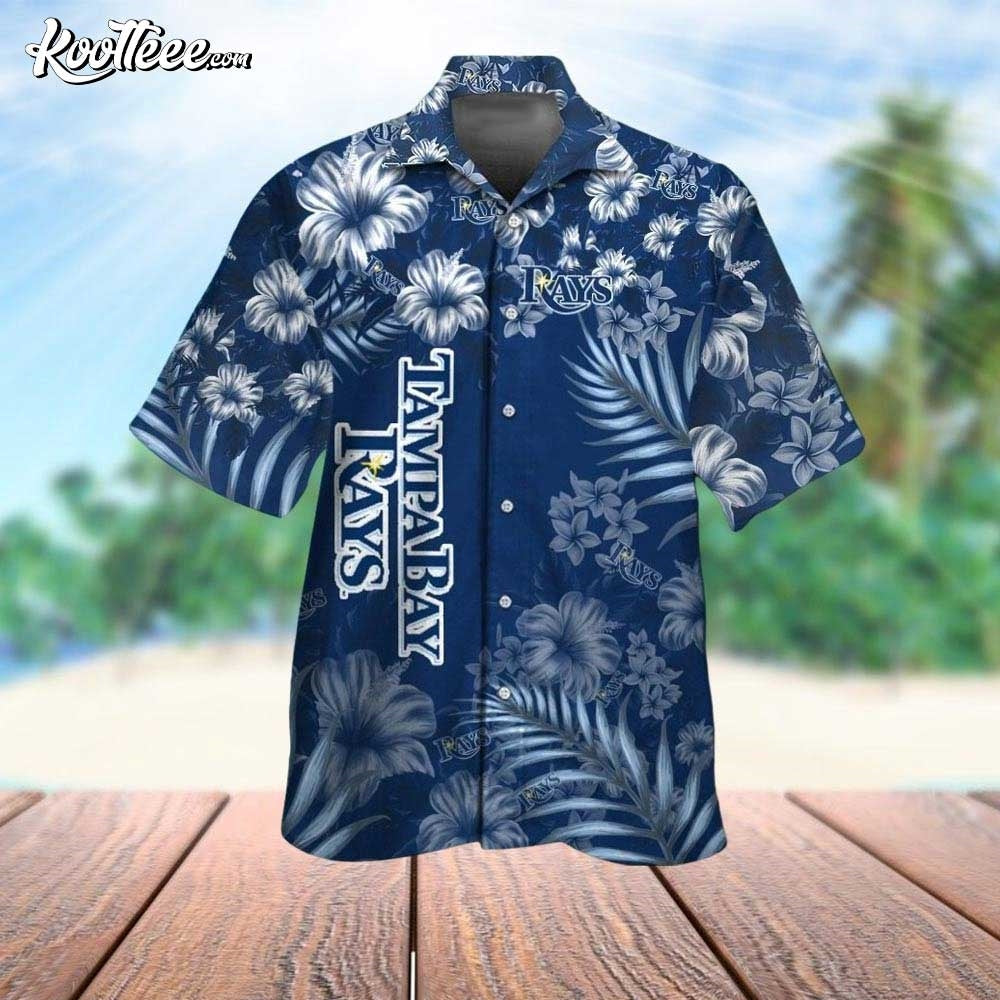 Tampa Bay Rays Button Up Tropical Hawaiian - Adult & Kids T-Shirts, Sweatshirts & Hoodies apparel design preview 1