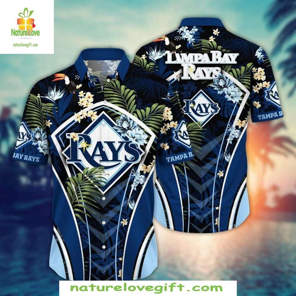 Tampa Bay Rays Hawaiian Exotic Bird Of Paradise - Adult & Kids T-Shirts, Sweatshirts & Hoodies apparel design preview 1