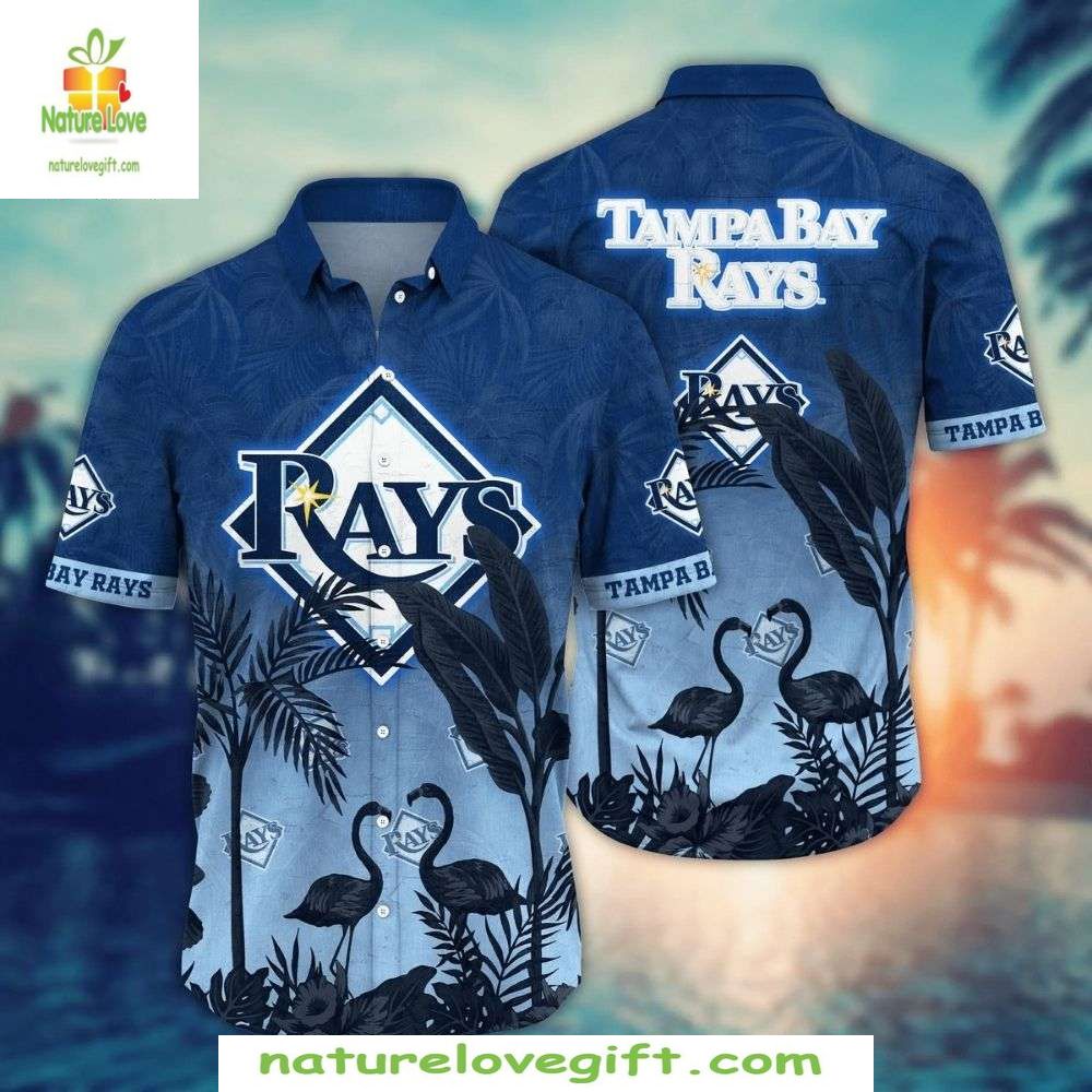 Tampa Bay Rays Hawaiian Flamingo Tropical MLB - Adult & Kids T-Shirts, Sweatshirts & Hoodies apparel design preview 1