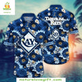 MLB Tampa Bay Rays Hawaiian Floral Burst Baseball - Adult & Kids T-Shirts, Sweatshirts & Hoodies apparel design preview 1