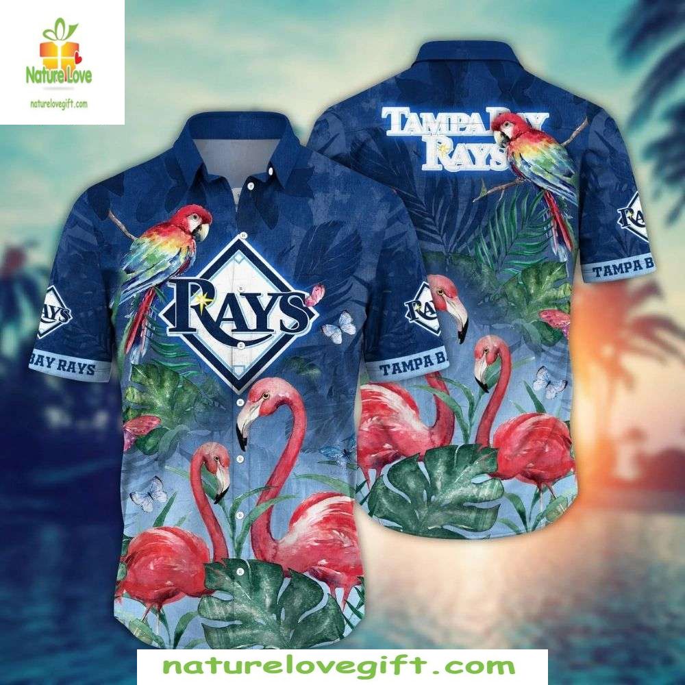 Tampa Bay Rays Hawaiian Tropical Parrot Flamingo - Adult & Kids T-Shirts, Sweatshirts & Hoodies apparel design preview 1