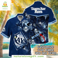 Tampa Bay Rays Hawaiian Personalized Tropical Leaf - Adult & Kids T-Shirts, Sweatshirts & Hoodies apparel design preview 1