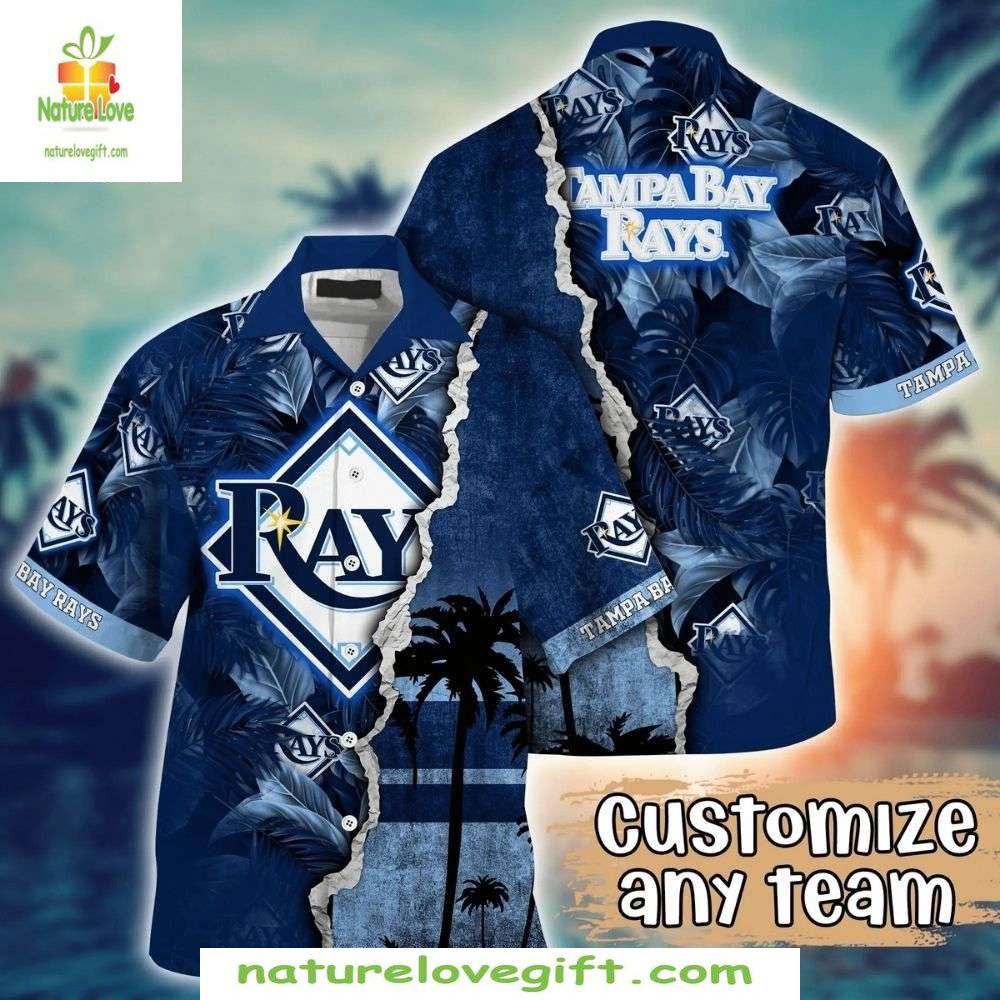 Tampa Bay Rays Hawaiian Tropical Night Personalized - Adult & Kids T-Shirts, Sweatshirts & Hoodies apparel design preview 1