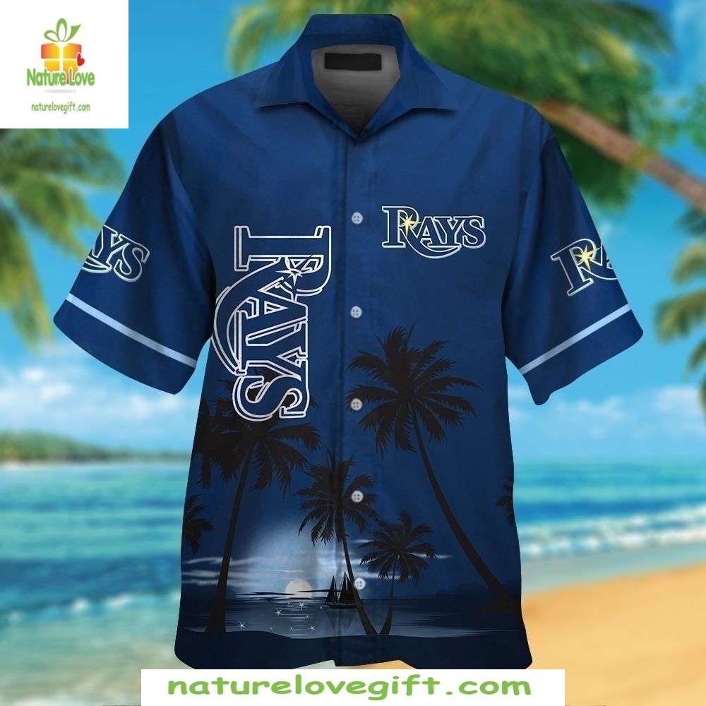 Tampa Bay Rays Hawaiian Tropical Night Silhouette - Adult & Kids T-Shirts, Sweatshirts & Hoodies apparel design preview 1