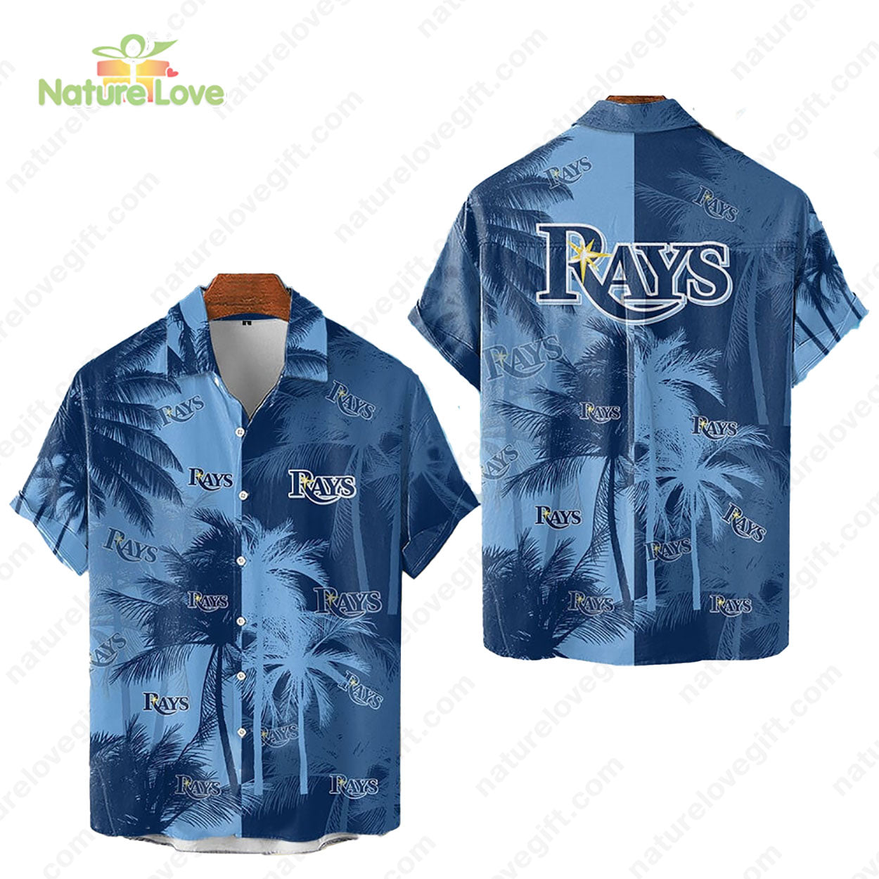 Tampa Bay Rays Tropical Palm Trees MLB Hawaiian - Adult & Kids T-Shirts, Sweatshirts & Hoodies apparel design preview 1