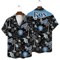 Tampa Bay Rays Tropical Palms MLB Black Hawaiian - Adult & Kids T-Shirts, Sweatshirts & Hoodies apparel design preview 1