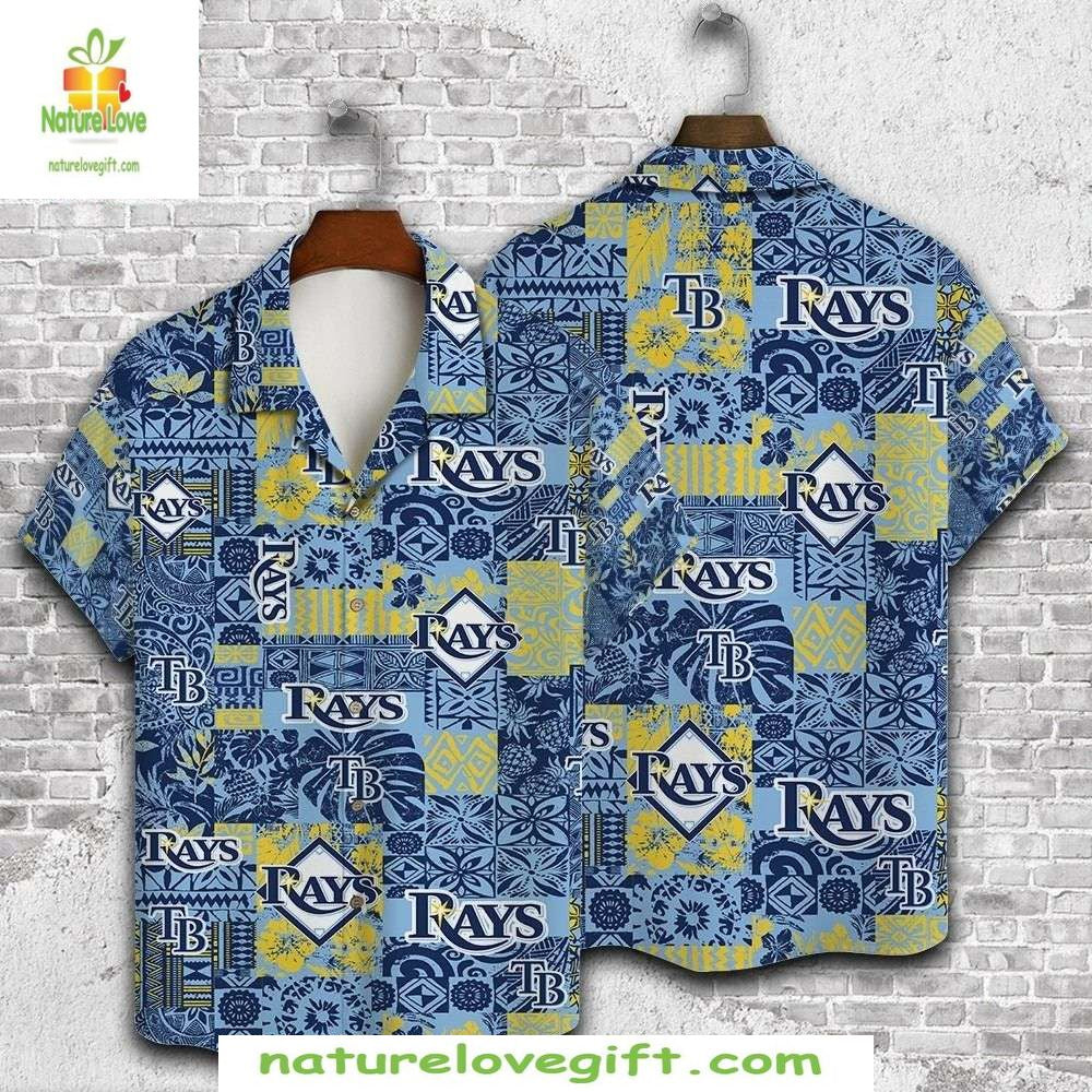 Tampa Bay Rays Hawaiian Vintage Tribal Tapestry - Adult & Kids T-Shirts, Sweatshirts & Hoodies apparel design preview 1