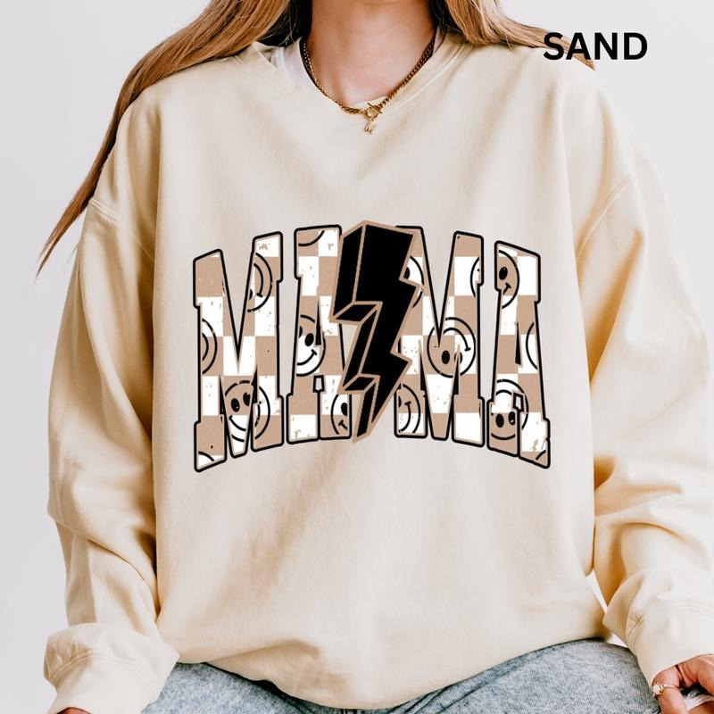 Tan Checkered Mama Winter Casual Cotton Polyester - Adult & Kids T-Shirts, Sweatshirts & Hoodies apparel design preview 1