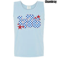 Tank Top 1776 Blue Checker Comfort Colors 'NLB' - Adult & Kids T-Shirts, Sweatshirts & Hoodies apparel design preview 1