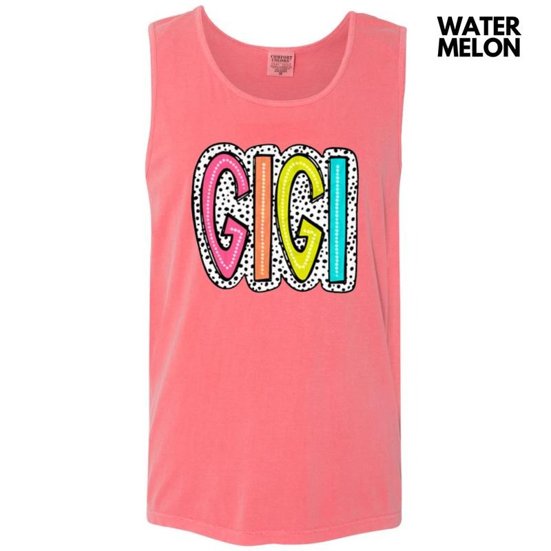 Tank Top Neon Spotted Gigi Comfort Colors - Adult & Kids T-Shirts, Sweatshirts & Hoodies apparel design preview 1
