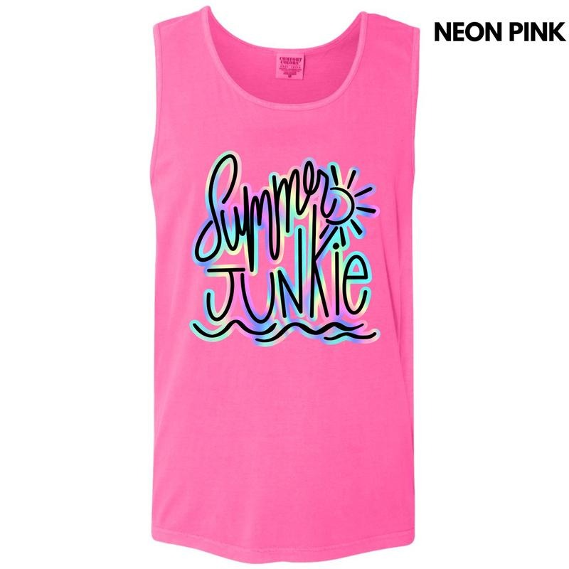 Tank Top Summer Junkie Comfort Colors 'NLB' - Adult & Kids T-Shirts, Sweatshirts & Hoodies apparel design preview 1