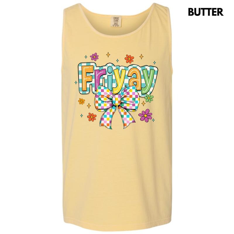 Tank Top FriYAY Checkered Comfort Colors 'NLB' - Adult & Kids T-Shirts, Sweatshirts & Hoodies apparel design preview 1