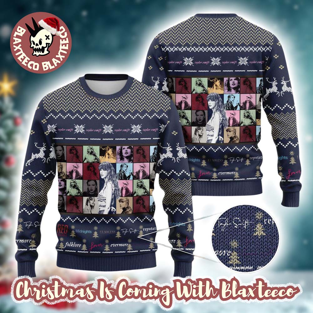 Taylor Swift Of Song The Eras Tour Cover Art Xmas Gift For Fans Ugly Christmas Sweater - Holiday Gift product image