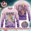 Taylor Swift The Eras Tour Cartoon Style Knitted Radiant Purple Ugly Christmas Sweater - Holiday Gift product image