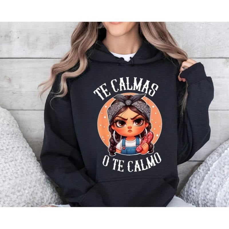 Te Calmas O Calmo Spanish Chancla Sarcastic Mom - Adult & Kids T-Shirts, Sweatshirts & Hoodies apparel design preview 1