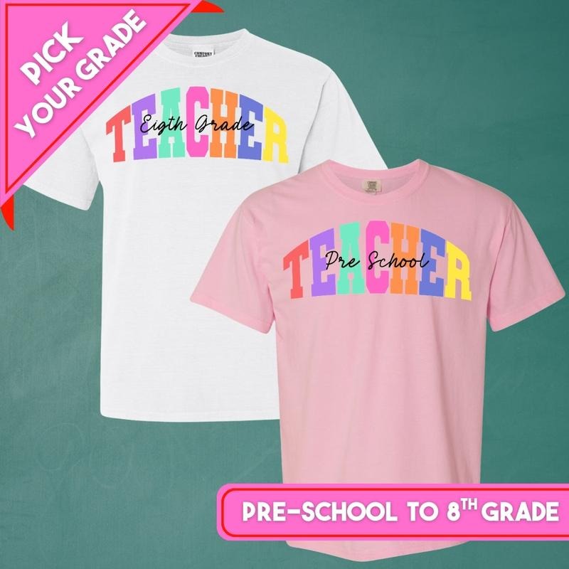 'Teacher Block' Pick Your Grade - Adult & Kids T-Shirts, Sweatshirts & Hoodies apparel design preview 1