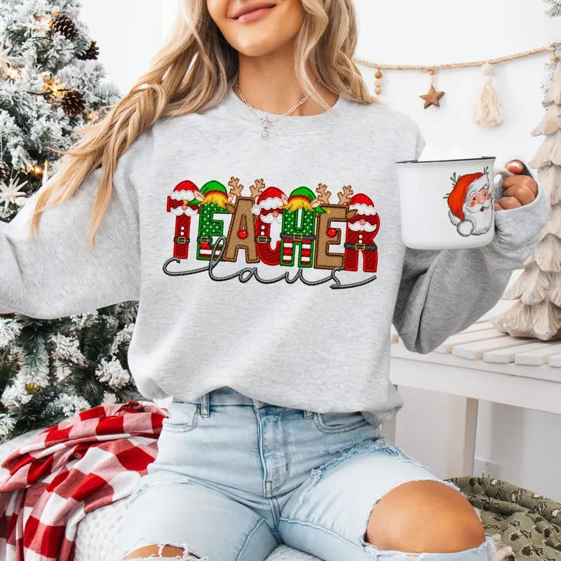 Teacher Claus - Adult & Kids T-Shirts, Sweatshirts & Hoodies apparel design preview 1