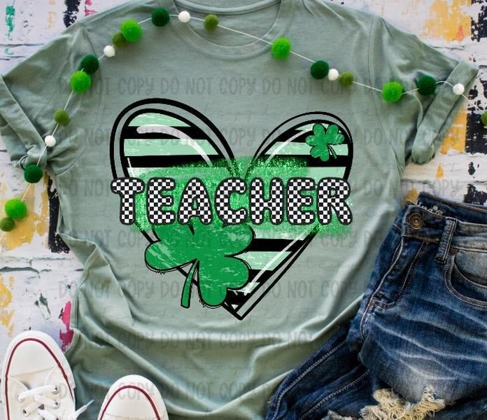 Teacher Clover Heart DTF Transfers THIS IS NOT - Adult & Kids T-Shirts, Sweatshirts & Hoodies apparel design preview 1