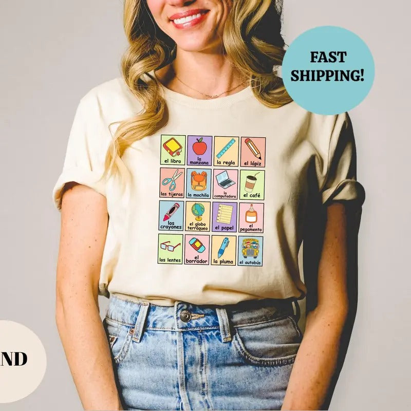 Teacher Maestra Loteria Dual Language Crew Bilingual - Adult & Kids T-Shirts, Sweatshirts & Hoodies apparel design preview 1