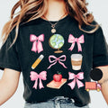 Teacher Pink Bows Coquette Back School Appreciation - Adult & Kids T-Shirts, Sweatshirts & Hoodies apparel design preview 1