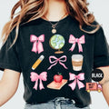 Teacher Pink Bows Coquette Mrs. Appreciation Preppy - Adult & Kids T-Shirts, Sweatshirts & Hoodies apparel design preview 1