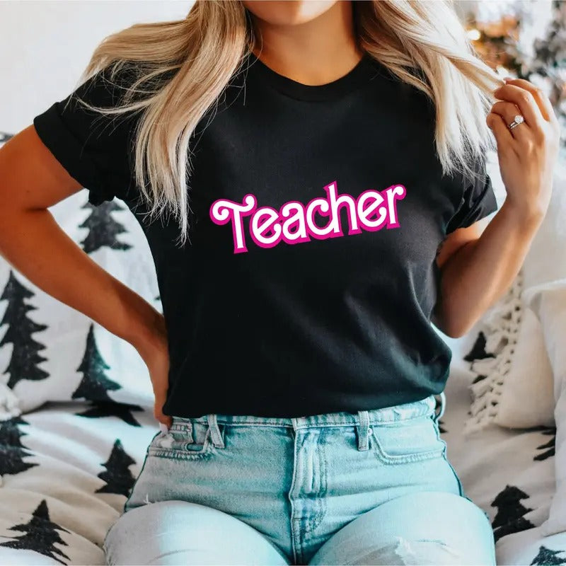 Teacher Pink Themed Back School Teaching Life - Adult & Kids T-Shirts, Sweatshirts & Hoodies apparel design preview 1