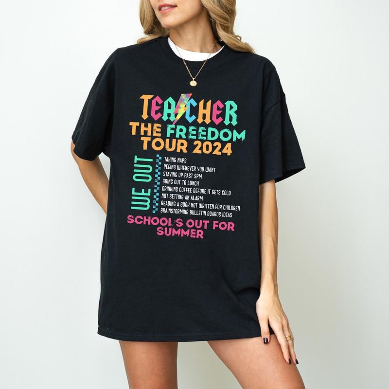 Teacher Freedom Tour 2024 ABCD Back School Sweat End - Adult & Kids T-Shirts, Sweatshirts & Hoodies apparel design preview 1