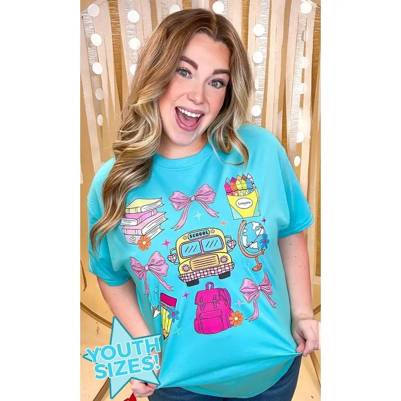 Teacher Things Bow Bus - Adult & Kids T-Shirts, Sweatshirts & Hoodies apparel design preview 1