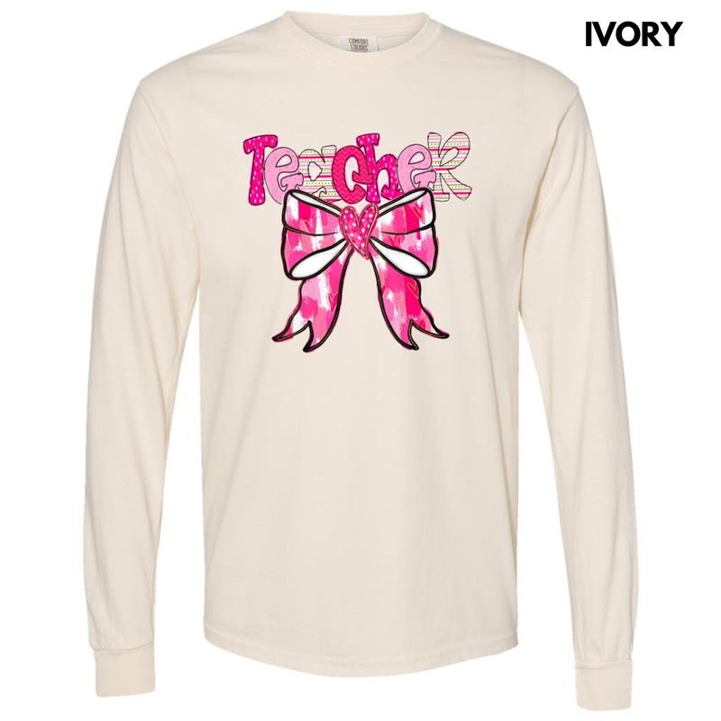 Teacher Valentine Coquette Comfort Colors - Adult & Kids T-Shirts, Sweatshirts & Hoodies apparel design preview 1