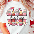 Teacher Valentine Custom Name Pencil Teaching Sweet - Adult & Kids T-Shirts, Sweatshirts & Hoodies apparel design preview 1