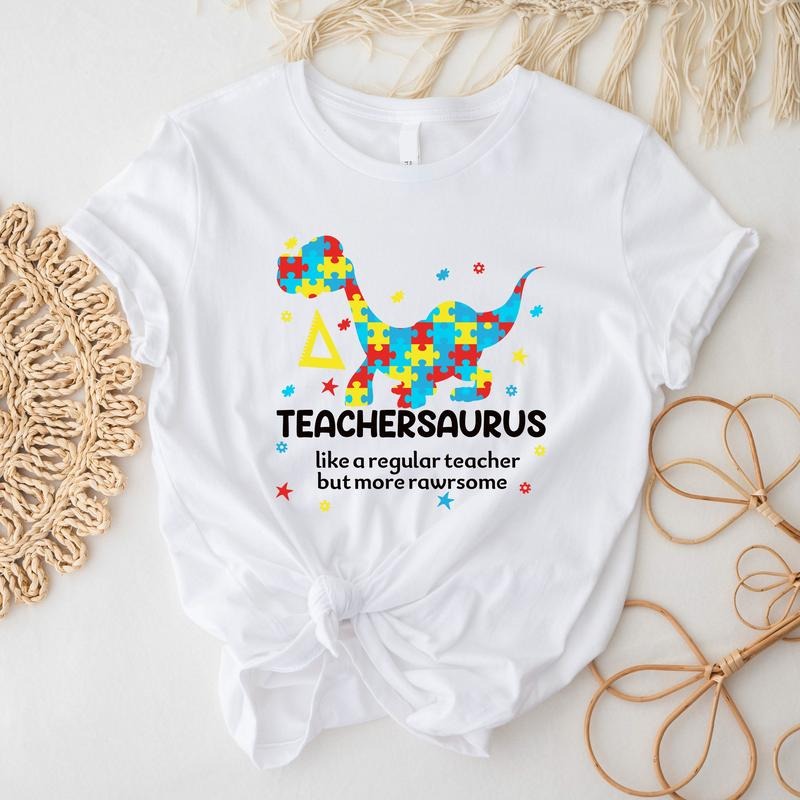 Teachersaurus Like Regular Teacher But More Rawrsome - Adult & Kids T-Shirts, Sweatshirts & Hoodies apparel design preview 1