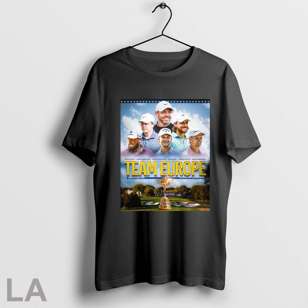 Team Europe 2025 Ryder Cup Rory Mcilroy Robert - Adult & Kids T-Shirts, Sweatshirts & Hoodies apparel design preview 1