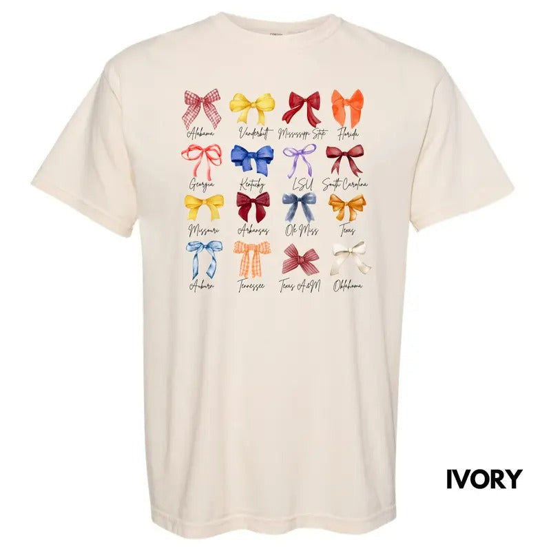 Team Bows Collage Comfort Colors 'NLB' - Adult & Kids T-Shirts, Sweatshirts & Hoodies apparel design preview 1
