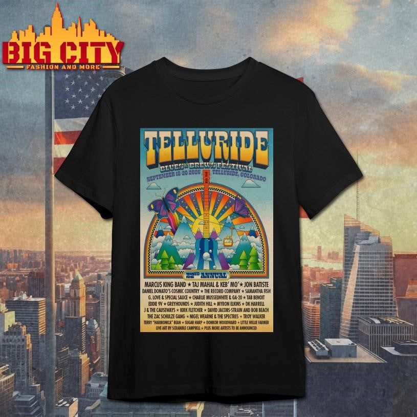Telluride Blues And Brews Festival CO 9_18-9_20_2026 - Adult & Kids T-Shirts, Sweatshirts & Hoodies apparel design preview 1