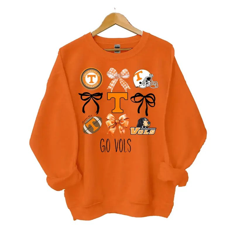 Tennessee Vols Coquette Football Orange Classic - Adult & Kids T-Shirts, Sweatshirts & Hoodies apparel design preview 1