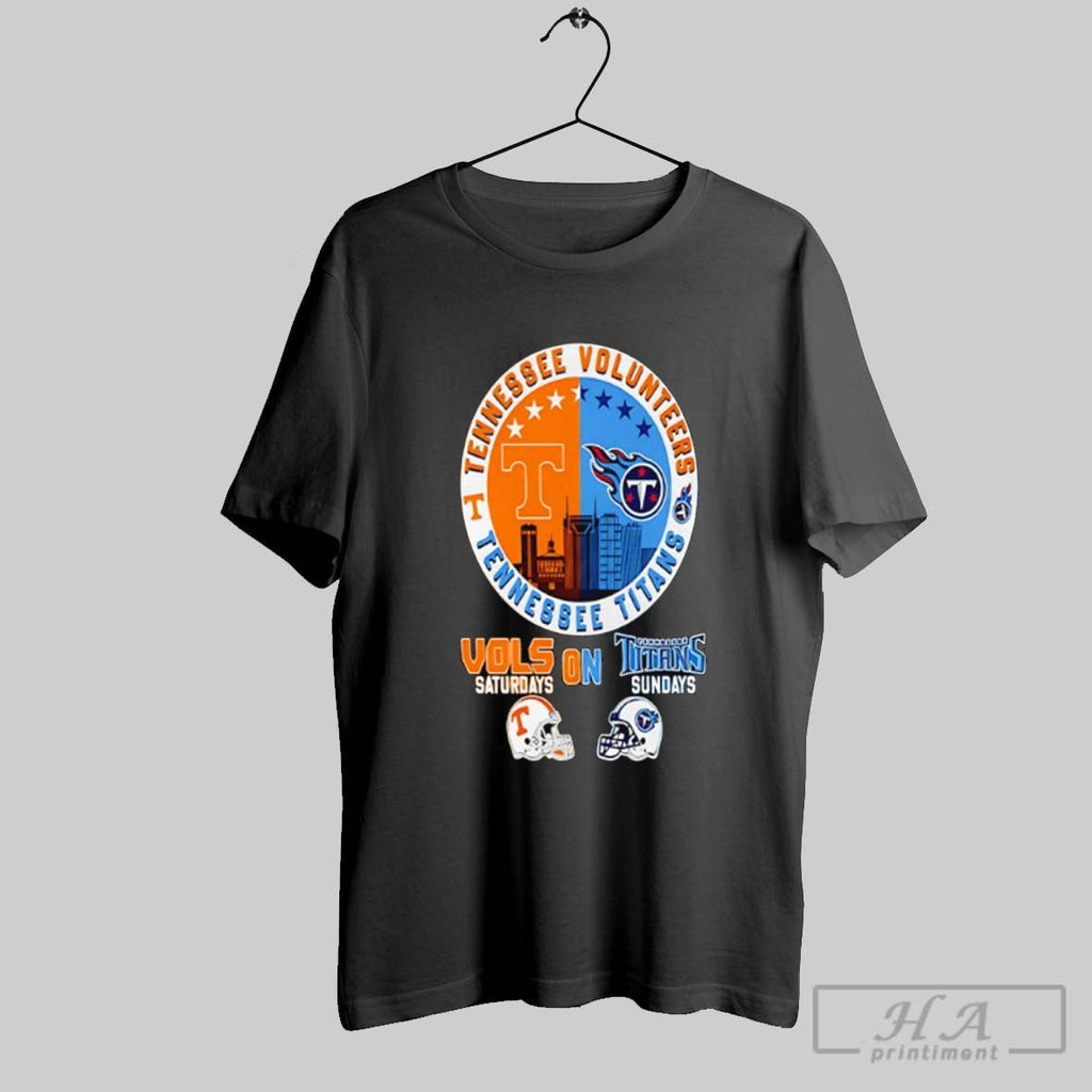Tennessee Volunteers On Saturdays And Titans Sundays - Adult & Kids T-Shirts, Sweatshirts & Hoodies apparel design preview 1