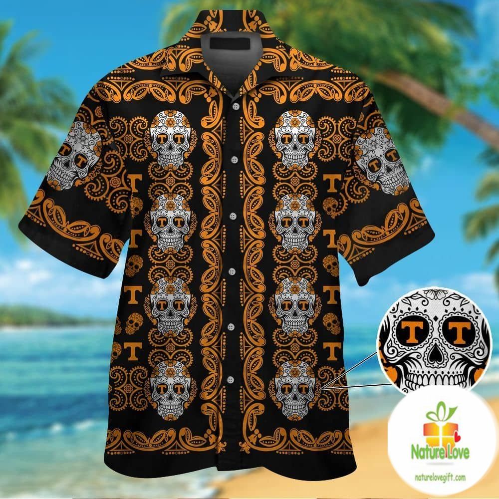 Tennessee Volunteers Hawaiian Skull Print Aloha - Adult & Kids T-Shirts, Sweatshirts & Hoodies apparel design preview 1