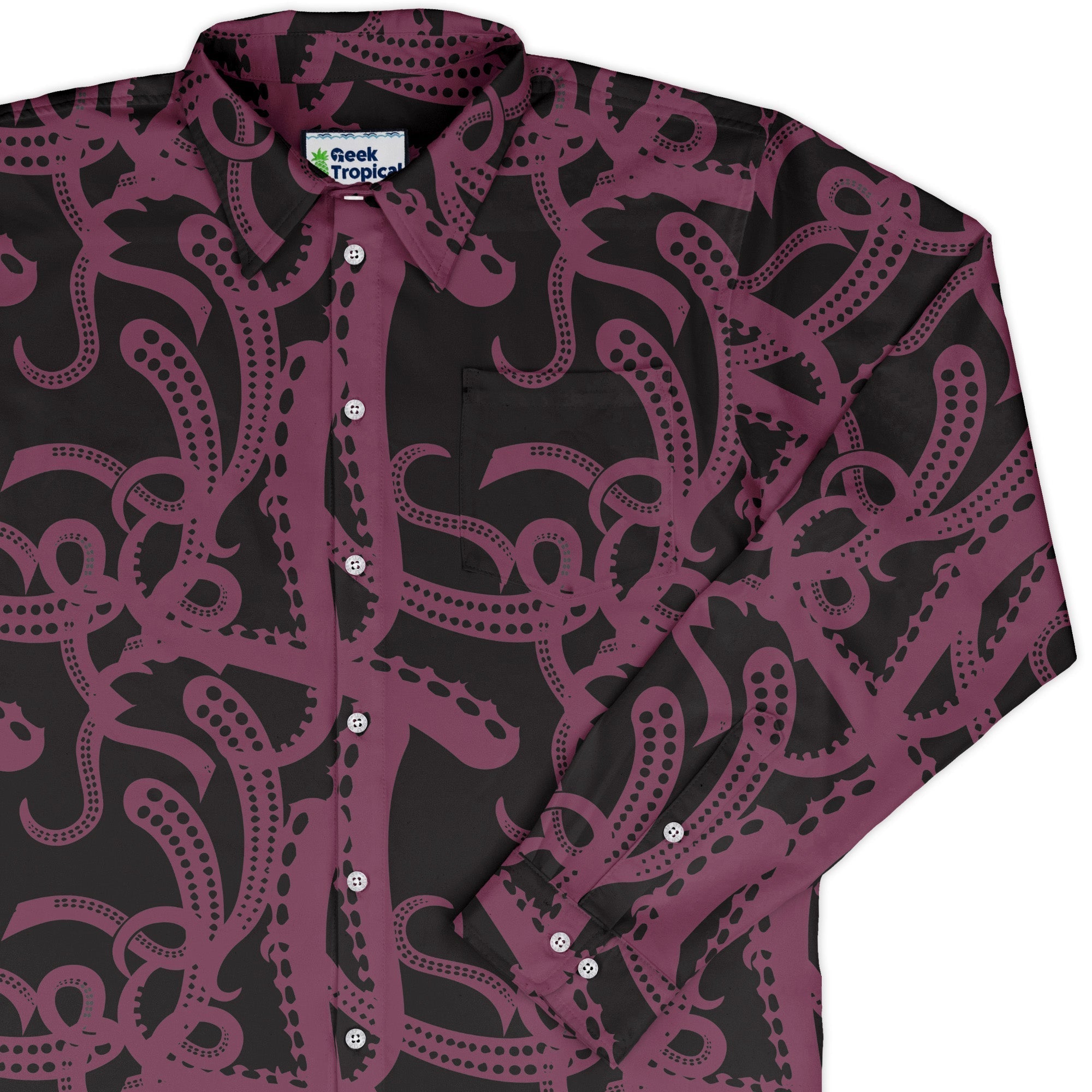 Tentacles of Cthulhu Button Up - Adult & Kids T-Shirts, Sweatshirts & Hoodies apparel design preview 1