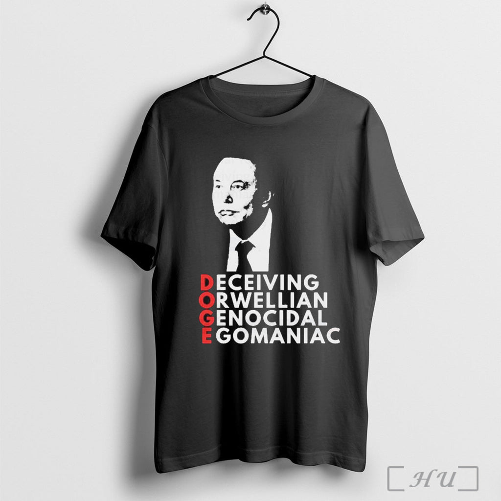 Teslas Elon Musk Doge Deceiving Orwellian Genocidal - Adult & Kids T-Shirts, Sweatshirts & Hoodies apparel design preview 1