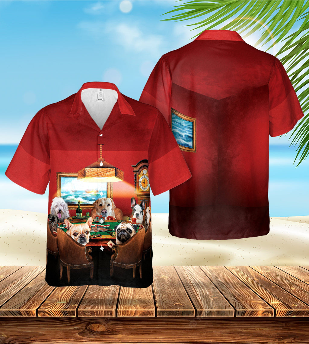 Custom Hawaiian (The Poker Players: 1-7 Pets) - Adult & Kids T-Shirts, Sweatshirts & Hoodies apparel design preview 1