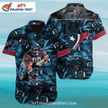 Texans Hawaiian Deep Blue Palm Football Scene - Adult & Kids T-Shirts, Sweatshirts & Hoodies apparel design preview 1