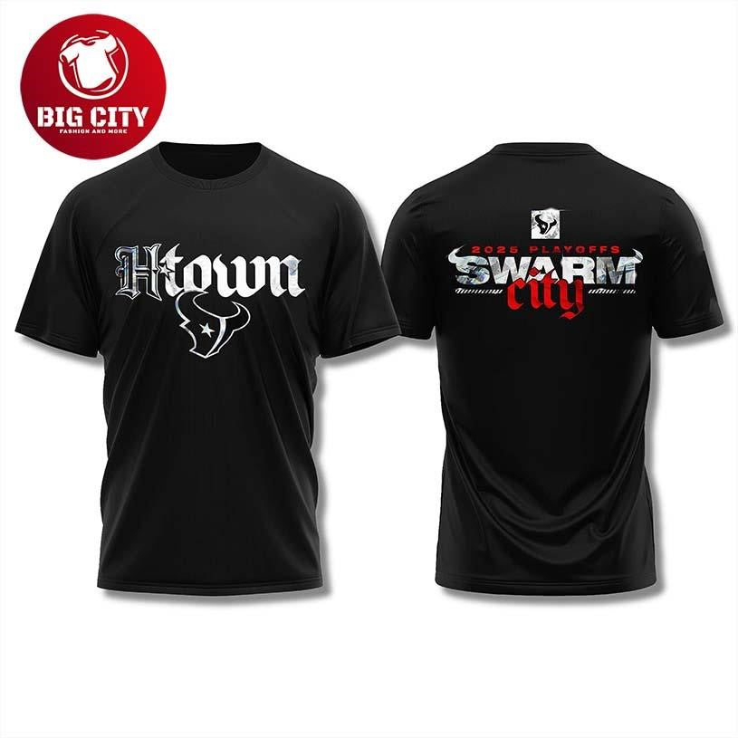 Texans SWARM City 2025 Playoffs Two sided - Adult & Kids T-Shirts, Sweatshirts & Hoodies apparel design preview 1