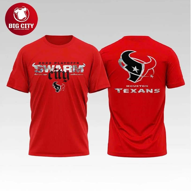 Texans Swarm City Playoff Two Sided - Adult & Kids T-Shirts, Sweatshirts & Hoodies apparel design preview 1