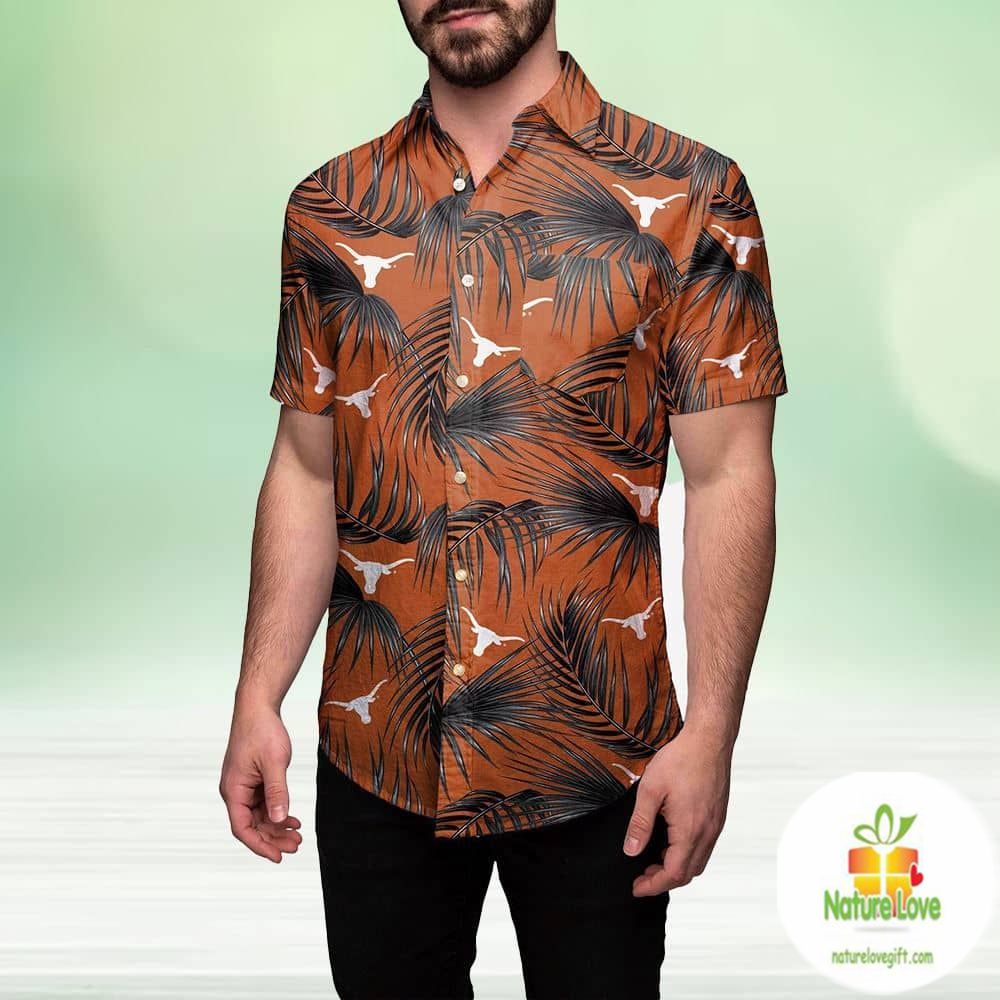 Texas Longhorns Hawaiian Aloha Button Up - Adult & Kids T-Shirts, Sweatshirts & Hoodies apparel design preview 1