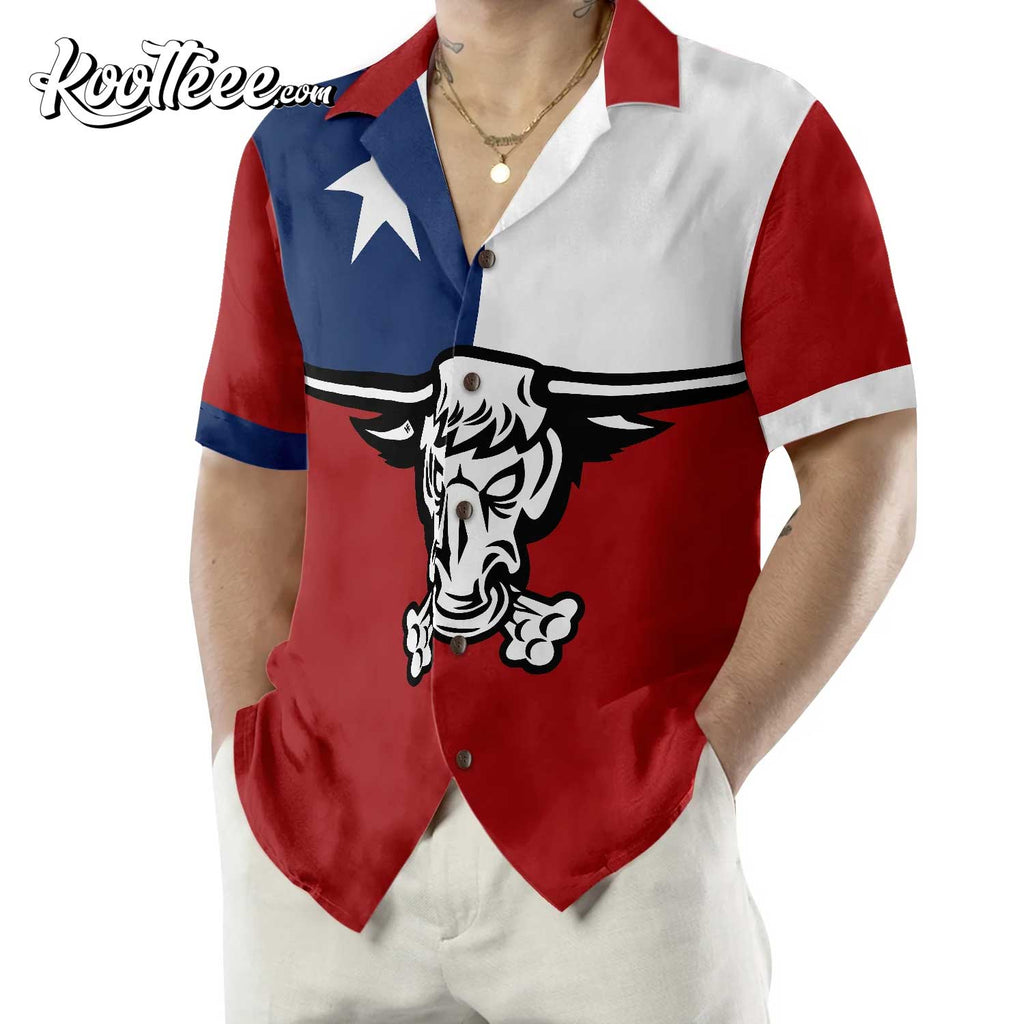 Texas Longhorns The Lone Star Flag Hawaiian - Adult & Kids T-Shirts, Sweatshirts & Hoodies apparel design preview 1