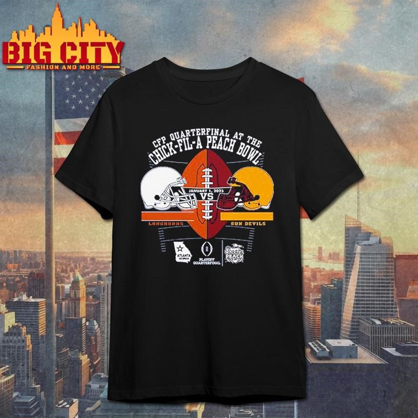 Texas Longhorns Vs Arizona State Sun Devils Peach - Adult & Kids T-Shirts, Sweatshirts & Hoodies apparel design preview 1