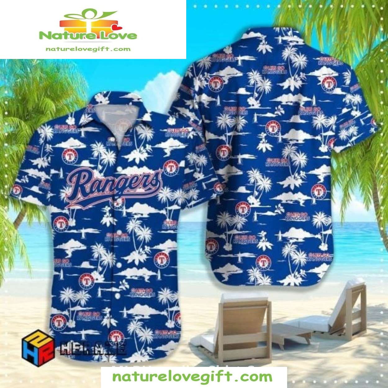 Texas Rangers Hawaiian With Fighter Jets Palm Trees - Adult & Kids T-Shirts, Sweatshirts & Hoodies apparel design preview 1