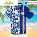 Texas Rangers Hawaiian Floral Stripe Custom Name MLB - Adult & Kids T-Shirts, Sweatshirts & Hoodies apparel design preview 1